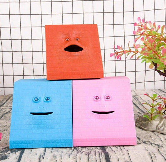 Novelty Automatic Coin Money Eating Musical Face Bank Saving Collection Piggy Bank for Kids Children Office Home Decor