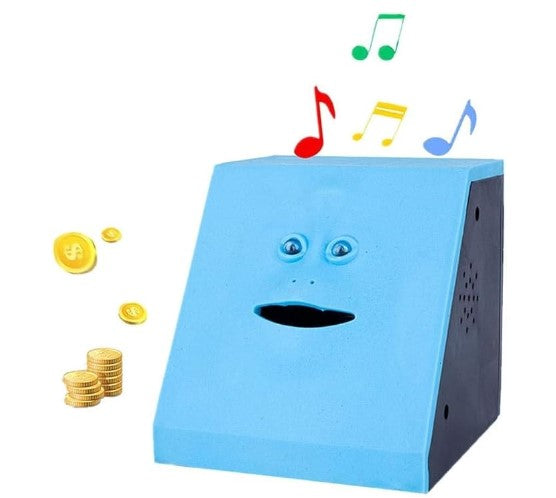 Novelty Automatic Coin Money Eating Musical Face Bank Saving Collection Piggy Bank for Kids Children Office Home Decor