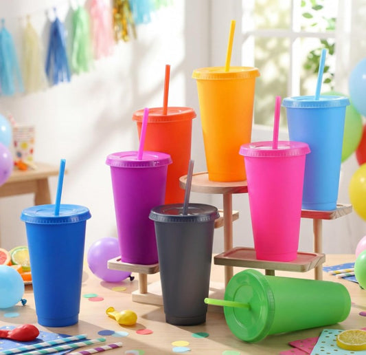 30 Pack Tumbler with Straw and Lid Bulk Cups for Gifts Water Bottle Iced Coffee Travel Mug Cup Reusable Plastic Tumblers for Party Birthdays