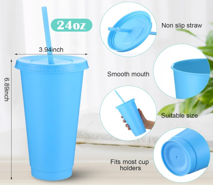 30 Pack Tumbler with Straw and Lid Bulk Cups for Gifts Water Bottle Iced Coffee Travel Mug Cup Reusable Plastic Tumblers for Party Birthdays