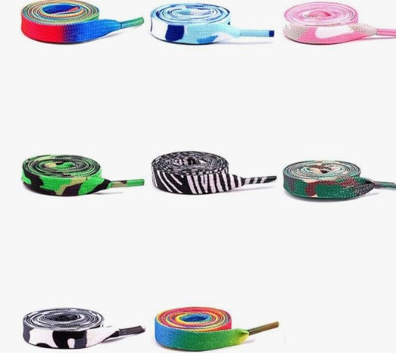2-24 Pair Adult Kids Rainbow Color No Tie Rope Sports Shoelaces Multi-Colors Flat Shoelaces for Sneakers Boots Shoes Skates