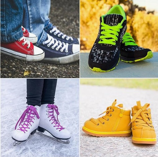 2-24 Pair Adult Kids Rainbow Color No Tie Rope Sports Shoelaces Multi-Colors Flat Shoelaces for Sneakers Boots Shoes Skates