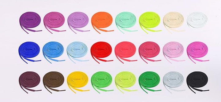 2-24 Pair Adult Kids Rainbow Color No Tie Rope Sports Shoelaces Multi-Colors Flat Shoelaces for Sneakers Boots Shoes Skates