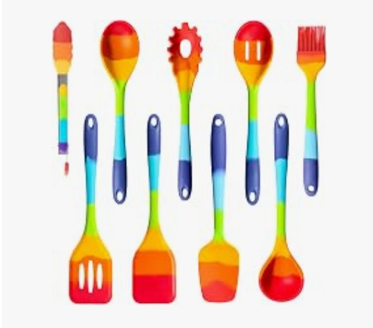 11-14 Piece Rainbow Silicone Spatula Bundle with Holder & Measuring Spoons – Multicolor High Heat-Resistant Cooking Utensils for Nonstick Cookware – Flexible Turner, Spoon, Spatula, Brush, BPA FDA Safe