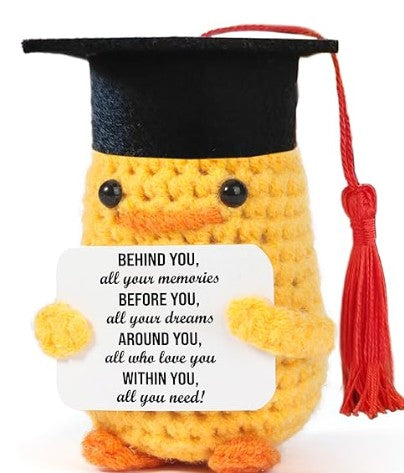 Handmade Crochet Funny Positive Message Cute Small Figures Love Duck Bear Potatoe Cheer Up Emotional Support Crochet Toys for Mothers Fathers Day Birthday Gifts