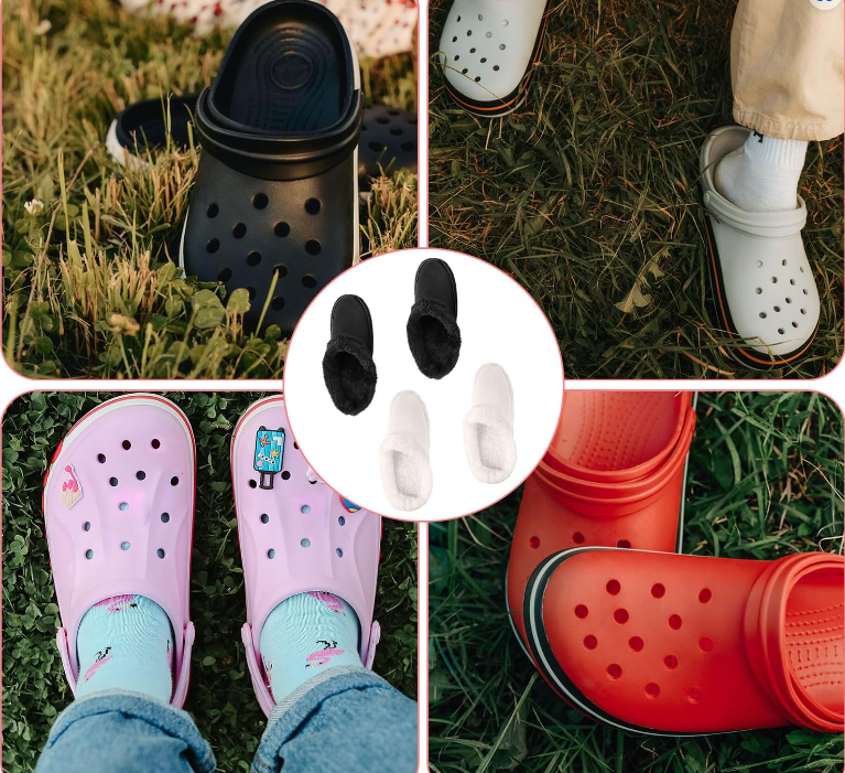 Warm Fur Insole Liners Inserts For Shoes Crocs Clogs Slippers