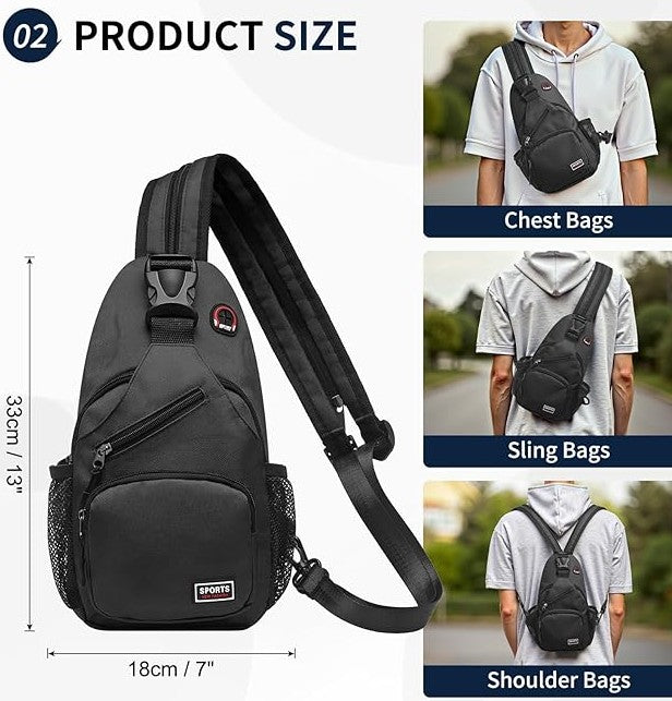 Multiple Colors Red Pink Yellow Green Blue White Black Casual Crossbody Sling Shoulder Zippered Convertible Strap Waterproof Messenger Hiking Cycling Traveling School Work Backpack Bag for Men Women Kids Teens