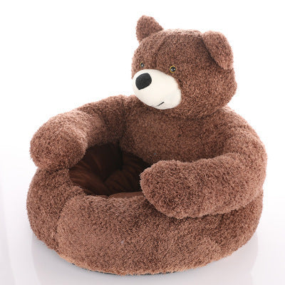 Detachable And Washable Hug Bear Pet Nest Round Shape Warm and Comfortable Pet Bed