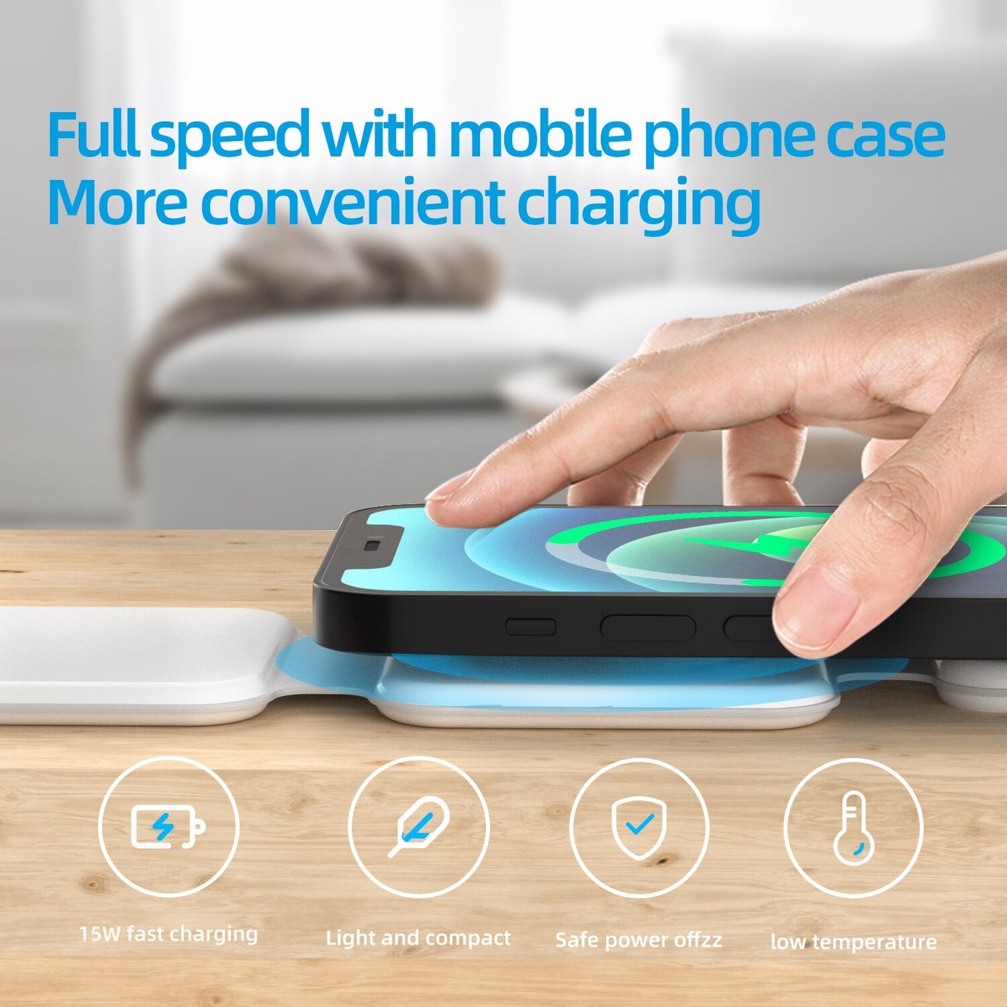 3 In 1 Magnetic Foldable Wireless Charger Charging Station Multi-Device Folding Cell Phone Wireless Travel Charger Gadgets