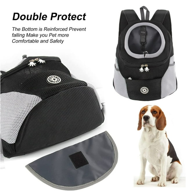 Pet Dog Cat Mesh Portable Carrier Double Shoulder Backpack