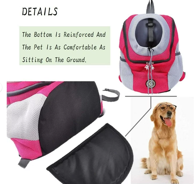 Pet Dog Cat Mesh Portable Carrier Double Shoulder Backpack