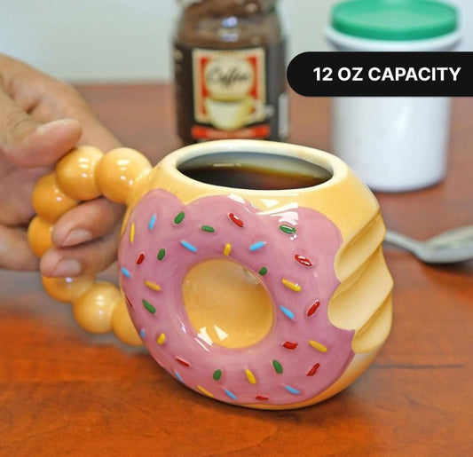 Funny Odd Ceramic Gag Gift Novelty Poop Toilet Donut Coffee Teacups Mug, 12-24 fluid ounces
