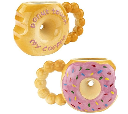 Funny Odd Ceramic Gag Gift Novelty Toilet Donut Coffee Teacups Mug, 12 fluid ounces