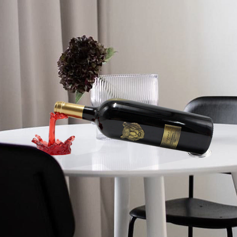 Grape Resin Unique Wine Splatter Shape Design Rack Bottle Liquor Holder Oblique Decoration for Table and Home Decor