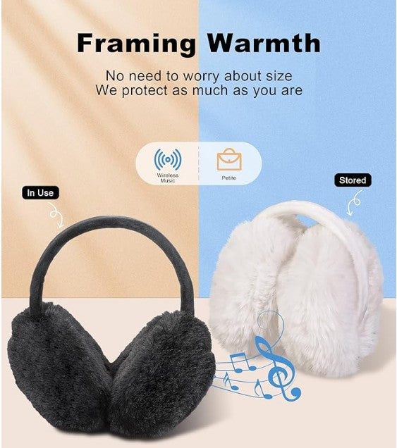 Bluetooth Headphones Earmuffs Ear Warmers Wireless Headphones with Built-in HD Speakers
