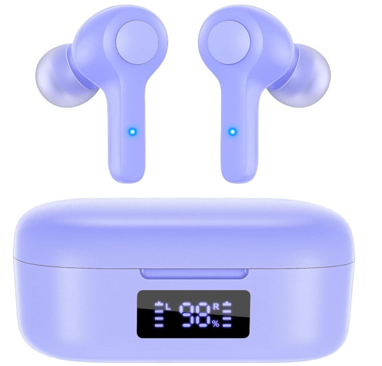 Bluetooth 5.3 Wireless Noise Cancelling Earbuds Headphones with Wireless Charging Case Compatible for iPhone Android