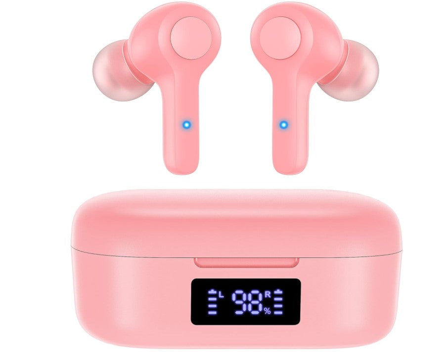 Bluetooth 5.3 Wireless Noise Cancelling Earbuds Headphones with Wireless Charging Case Compatible for iPhone Android