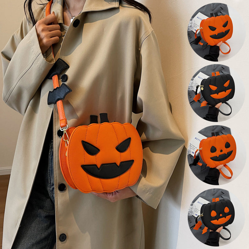 Halloween Pumpkin Face Fun Cartoon Shoulder Crossbody Bag Purse