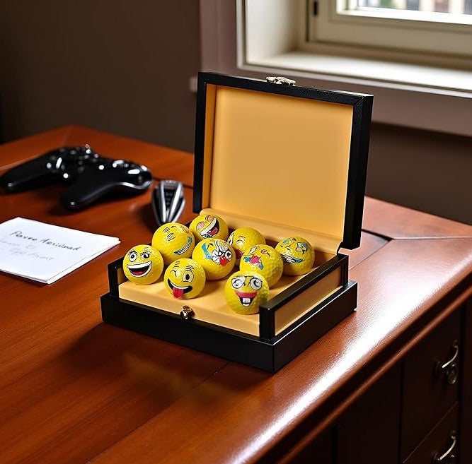 Assorted Golf Balls 6-12 PCS Training Sports Neon Emoji Glow in the Dark Golf Balls for Gift Practice Driving Range Novelty Fun for Golfer Adults Kids