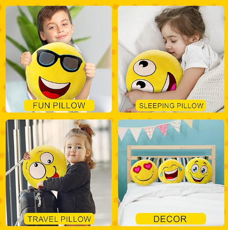 Emoji Laughing Angry Sleepy Kissing Emoticon Cushion Soft Stuffed Plush Couch Bed Pillows