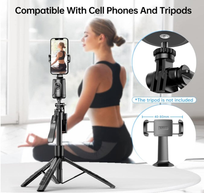 Portable All-in-one Smart Selfie Stick 360 Rotation Fast Face & Object Auto Face Tracking Cameraman Robot Mount for Phone Video Vlog Live Streaming