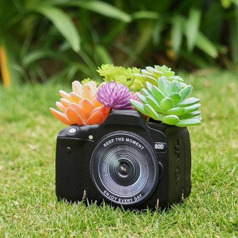Succulent Plant Pots, Turtle Camara Typewriter Mushroom Planter Flowerpots with Drainage Hole, Cute Planting Pots for Cactus, Succulent Planters for Indoor Plants Home Office Garden Flower Pot Gifts for Plants Lover