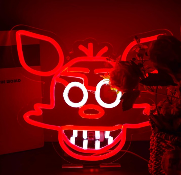 Five Nights at Freddy FNAF Foxy Freddy Chica Bunny LED Neon Signs for Wall Bedroom Decor