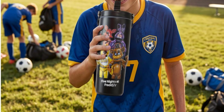 Get Trend Five Nights at Freddy’s 30oz Tumbler with Handle and Straw, Stainless Steel Insulated Water Bottle, BPA-Free, Leak-Proof, Cold for 12h, Hot 5h, Gifts for Men, Teens
