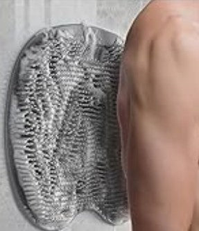Shower Foot Scrubber Mat Back Washer Back Exfoliating Bath Wash Pad Wall Mounted Slip Suction Cups Foot Scrubber for Use in Shower Cups Foot Back Body Cleaner for Men and Women 2 Pack