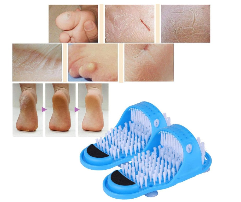 Shower Foot Scrubber Portable Foot Massager Cleaner Care to Improve Foot Circulation Feet Cleaner Washer Spas Massage, Slipper for Exfoliating Cleaning