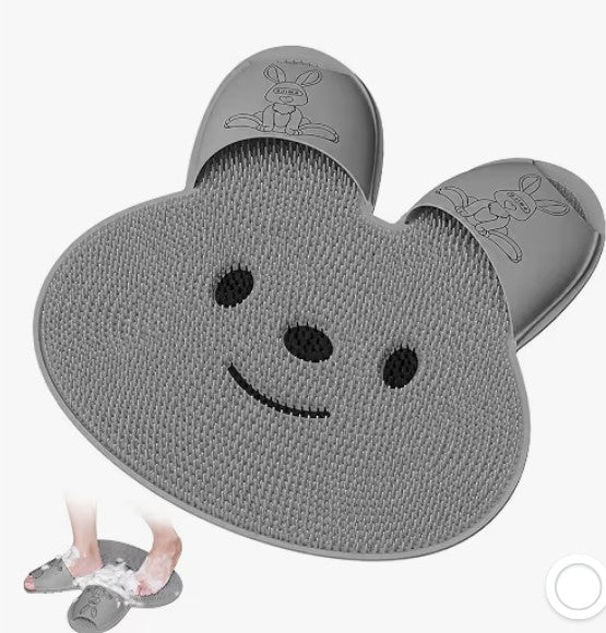 Shower Foot Scrubber Mat Back Washer Back Exfoliating Bath Wash Pad Wall Mounted Slip Suction Cups Foot Scrubber for Use in Shower Cups Foot Back Body Cleaner for Men and Women 2 Pack
