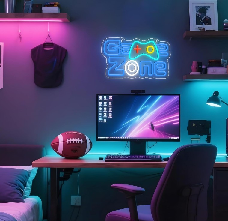 Smiley Face Mancave Love Lets Rock Neon USB LED Color Large Neon Signs Lights for Room Wall Decor