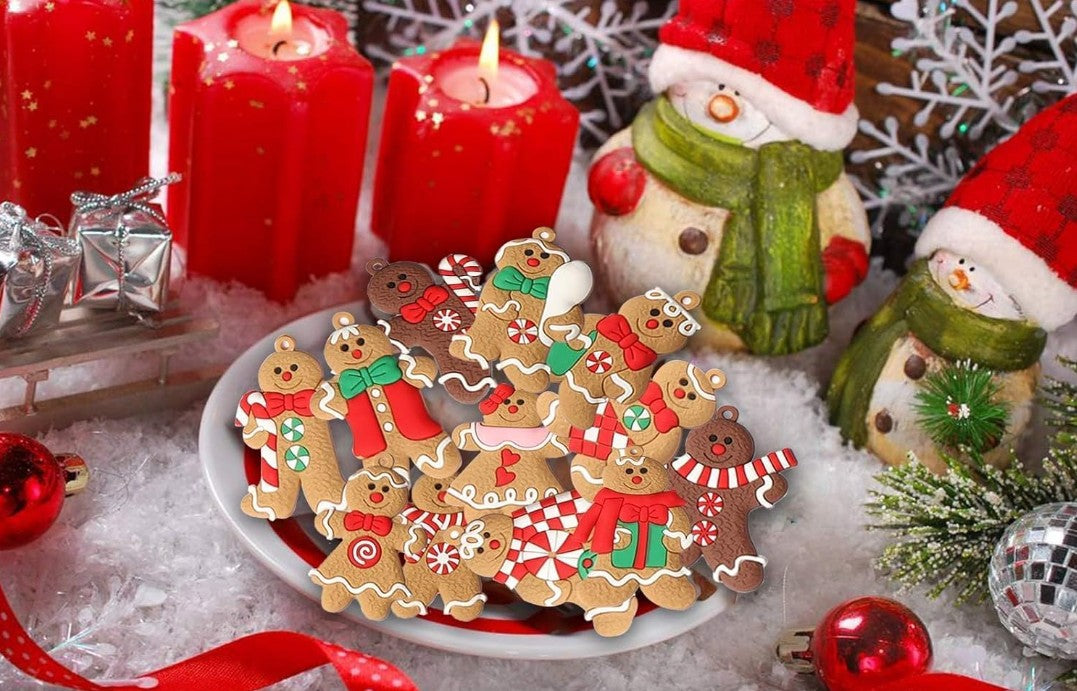 Christmas Ornament Funny Unique Wine Cup Green Grinch Candy Gingerbread Nutcracker Wall Mount Hanging Decorations for Tree Wall, Indoor Holiday Decor