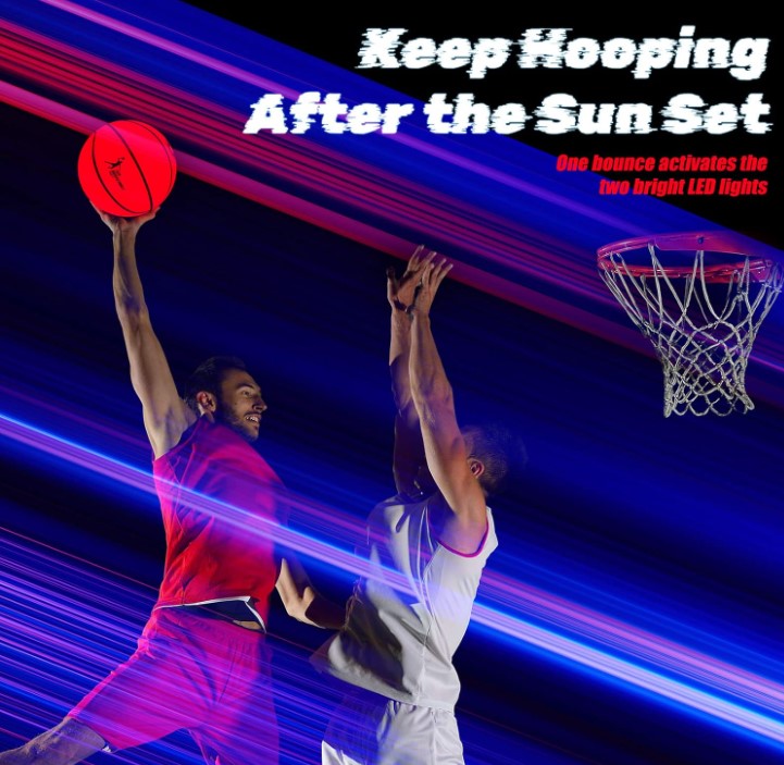 Glow in The Dark Light Up LED Basketball Football for Teens Boys Girls Kids Athletes Toy for Night Ball Games