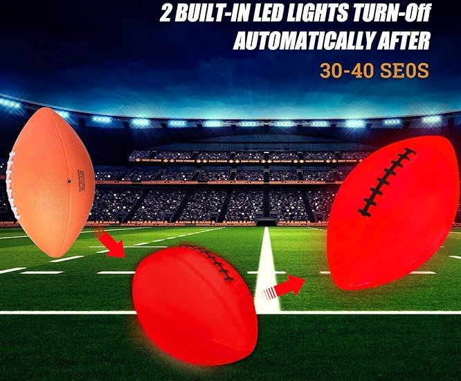 Glow in The Dark Light Up LED Basketball Football for Teens Boys Girls Kids Athletes Toy for Night Ball Games