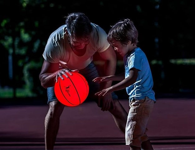 Glow in The Dark Light Up LED Basketball Football for Teens Boys Girls Kids Athletes Toy for Night Ball Games