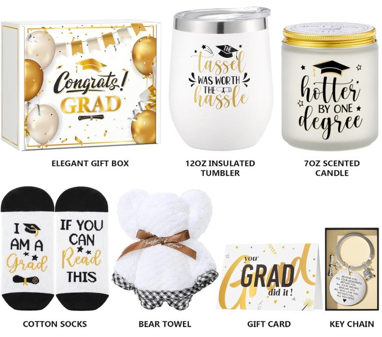 Graduation Gifts Basket Bundle for Her Him 2025, Best High School College Graduation Gifts Cool Grad Gifts Box, Congratulations Gifts for Graduates Girls Boys
