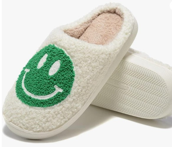 Smiley Face Heart Shape Pink Comfortable Plush Fun Cartoon White Yellow Designed Non-Slip House Slippers Slides Shoes