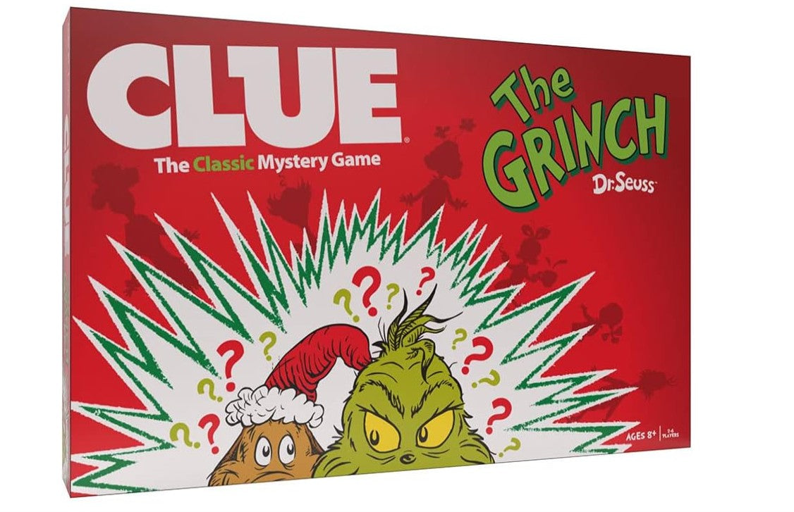 Funny Grinch Clue Charades Kids Adults Games - Board Games for Kids & Teens Challenge - Sleepover Party Supplies for Girls, Birthday Game for Family, Kids & Girls