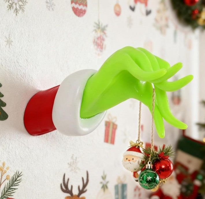 Christmas Ornament Funny Unique Wine Cup Green Grinch Candy Gingerbread Nutcracker Wall Mount Hanging Decorations for Tree Wall, Indoor Holiday Decor