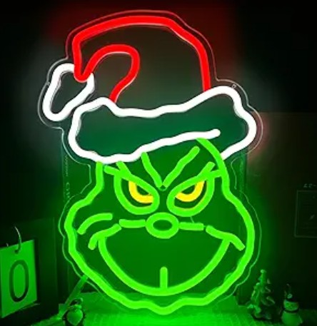Grinch Green Whoville Christmas Front Door Tree Ornaments and Holiday Lights Decorations