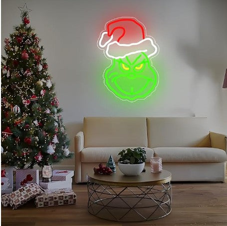 Grinch Green Whoville Christmas Front Door Tree Ornaments and Holiday Lights Decorations