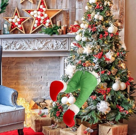 Grinch Green Whoville Christmas Front Door Tree Ornaments and Holiday Lights Decorations