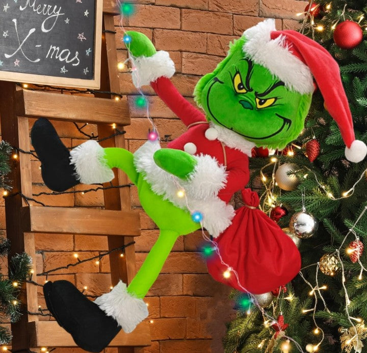Grinch Green Whoville Christmas Front Door Tree Ornaments and Holiday Lights Decorations