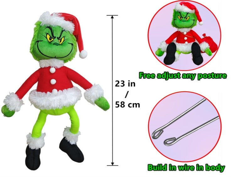 Grinch Green Whoville Christmas Front Door Tree Ornaments and Holiday Lights Decorations