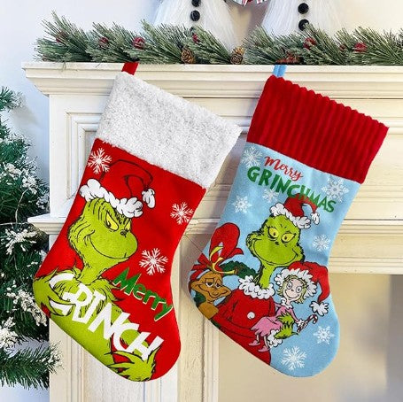 Grinch Green Whoville Christmas Front Door Tree Ornaments and Holiday Lights Decorations