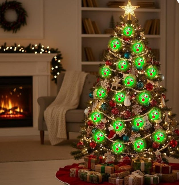 Grinch Green Whoville Christmas Front Door Tree Ornaments and Holiday Lights Decorations