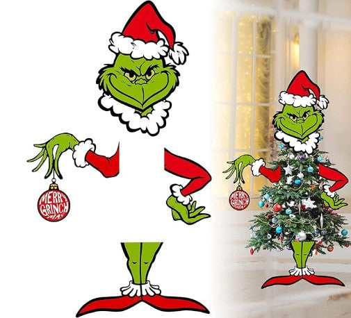 Grinch Green Whoville Christmas Front Door Tree Ornaments and Holiday Lights Decorations