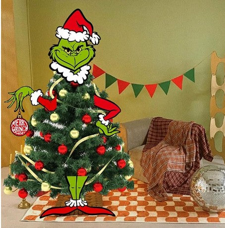 Grinch Green Whoville Christmas Front Door Tree Ornaments and Holiday Lights Decorations