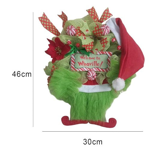 Grinch Green Whoville Christmas Front Door Tree Ornaments and Holiday Lights Decorations